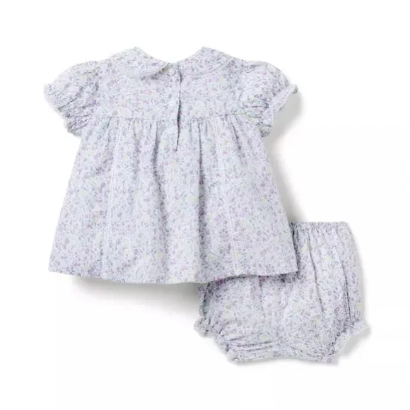 Janie and Jack Baby Ditsy Floral Matching Set purple sz 18-24 months - Picture 2 of 5